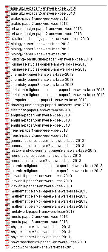marking-schemes-kcse-2013